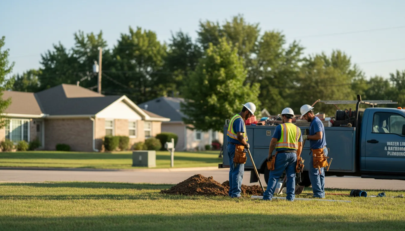 Residential water line and bathroom plumbing service in Feesburg, OH